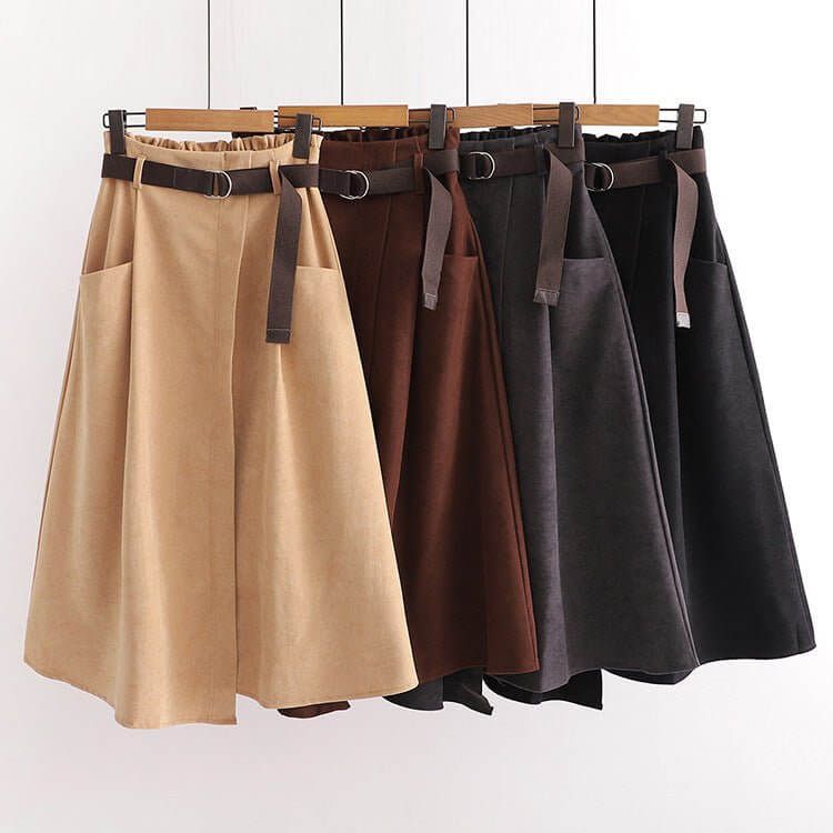 Solid Color Leisure Artistic Pocket High Waist Slimming Irregular Midi Skirt $31.96 Dana Fashion Color: Apricot Size: Free Size Women's clothing Product information: Fabric name: cotton blend Skirt-type: asymmetric skirt Color: Black, apricot, gray, brown