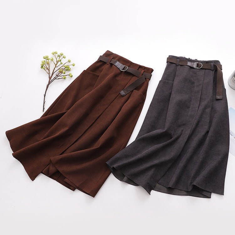 Solid Color Leisure Artistic Pocket High Waist Slimming Irregular Midi Skirt $31.96 Dana Fashion Color: Apricot Size: Free Size Women's clothing Product information: Fabric name: cotton blend Skirt-type: asymmetric skirt Color: Black, apricot, gray, brown