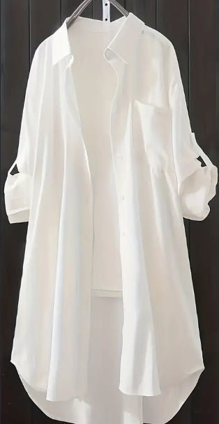 Solid Patched Pocket Simple Shirt, Versatile Long Sleeve Button Front Shirt, Women's ClothingDana FashionDana FashionSolid Patched Pocket Simple Shirt, Versatile Long Sleeve Button Front Shirt, Women's Clothing