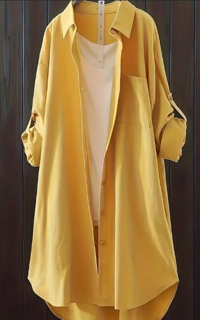Solid Patched Pocket Simple Shirt, Versatile Long Sleeve Button Front Shirt, Women's Clothing $29.90 Dana Fashion Color: Yellow Size: 2XL Women's clothing Composition: 95% Polyester,5% Spandex Material: Polyester