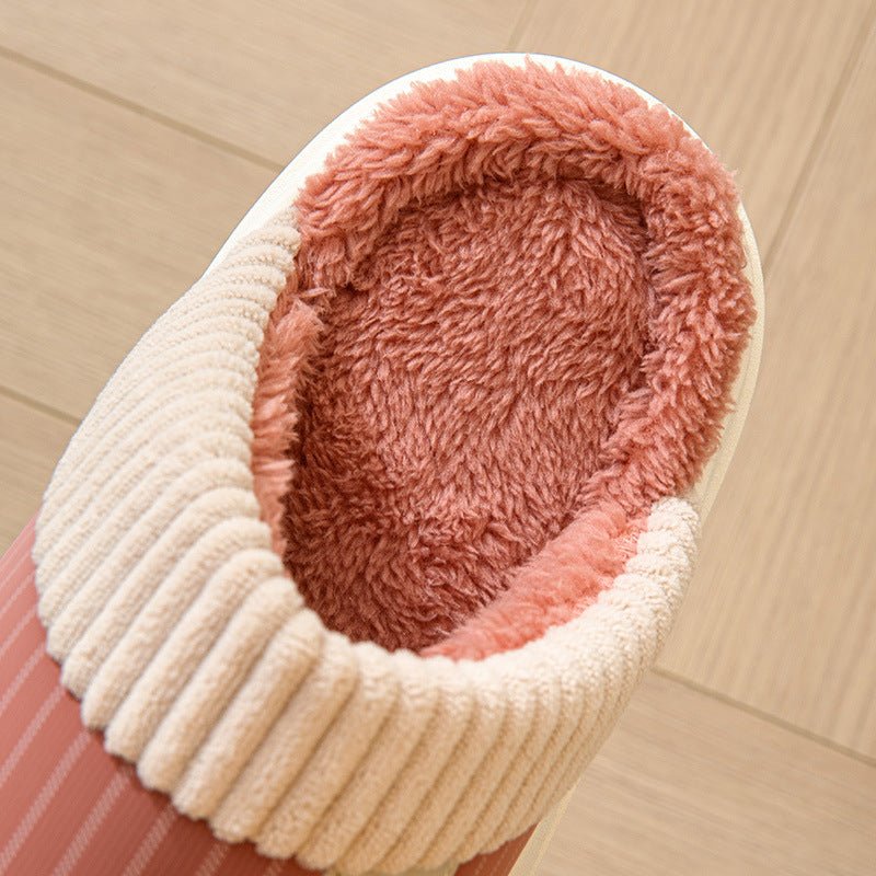 Solid Striped Plush Slippers Winter Warm Bear Fleece Shoes House Indoor Bedroom Floor Thick-soled Home Slipper For Women Men Couple $29.79 Dana Fashion Color: Coffee Size: 40to41 Women's shoes Product information: Sole material :pvc Applicable gender: Neu