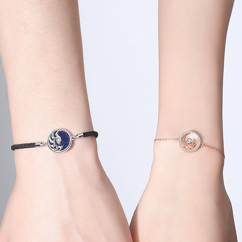 Special-interest Design Couple Bracelets $14.00 Dana Fashion Color: Men's Angel Devil Women's Accessories Product information: Color: QLSL059-men Angel Devil, QLSL059-women Angel Devil Material: Copper Modeling: cartoon characters Popular elements: Angel