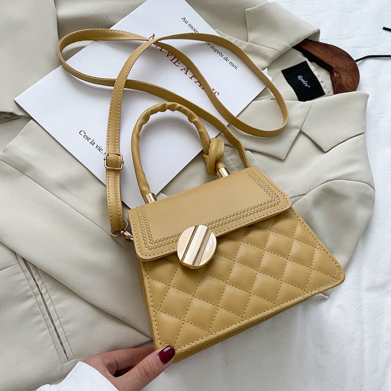 Special-interest Design Handbag Texture Crossbody $28.73 Dana Fashion Color: Yellow Women's Bags Product information: Color: white, yellow, red, black Material: PU Popular elements: sewing thread Hardness: soft Package internal structure: mobile phone bag