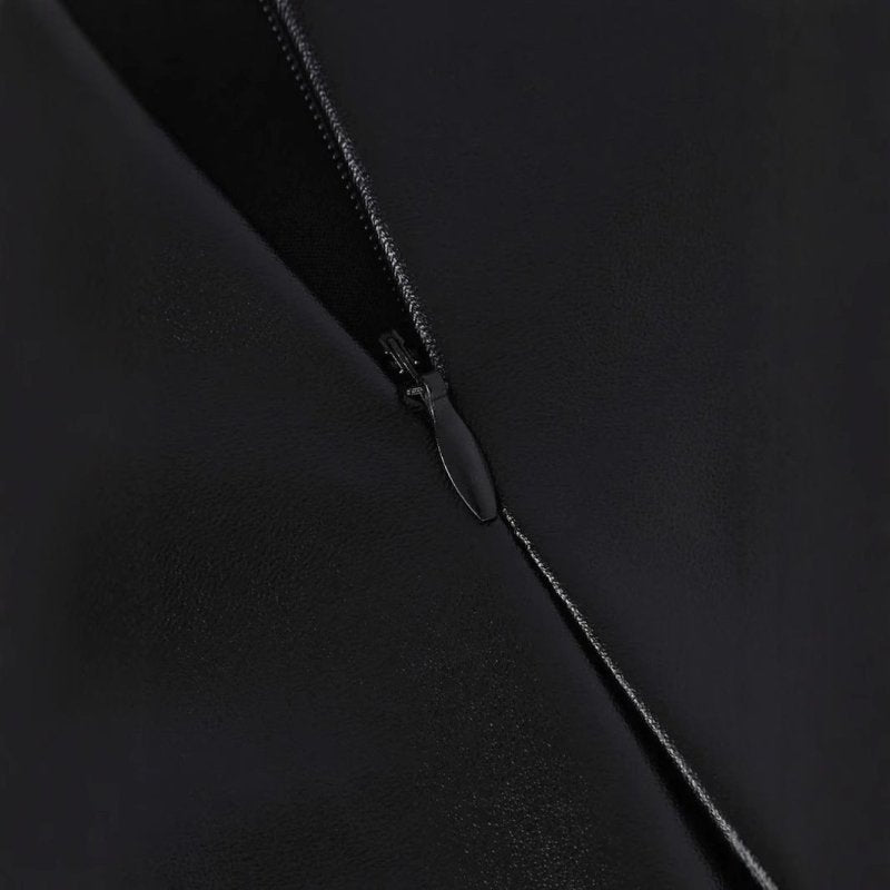Split Leather Skirt Leather High Waist Sheath Skirt $65.50 Dana Fashion Color: Black Size: L Women's clothing Product information: Fabric name: Polyester Skirt type: hip skirt Color: Black Elasticity: inelastic Main fabric composition: Polyester (polyeste