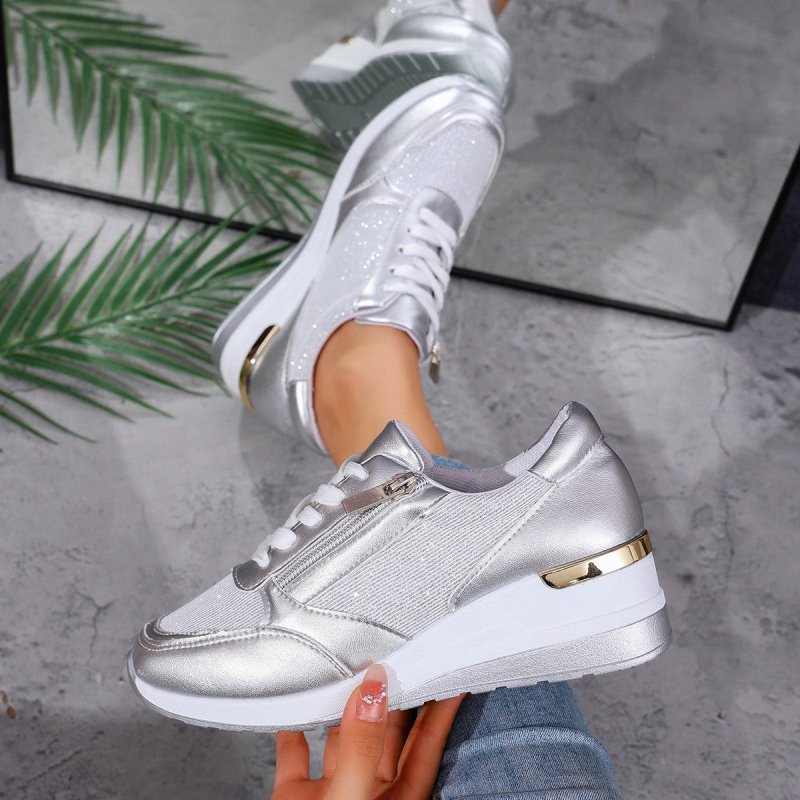 Sports And Leisure New Fashion Shoes $42.64 Dana Fashion Color: Gold Size: 37 Women's shoes Product information: Pattern: solid color Applicable sports: Universal Lining material: pu Color: gold, silver Upper height: low top Size: 37, 38, 39, 40, 41, 42,