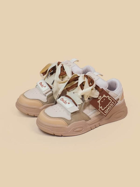 Sports Casual Shoes Women's Design Sense Niche Board Shoes $95.50 Dana Fashion Color: White size: 36 Women's shoes Product information: Closing method: lace-up Heel height: flat heel Color classification: white Heel style: thick bottom Sole material: Comp