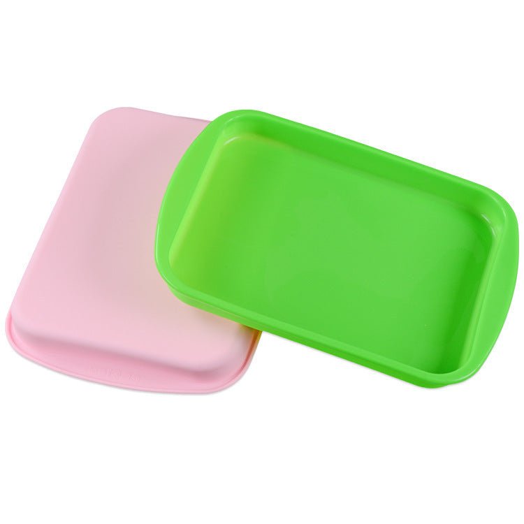 Spot wholesale silica gel cake mold oven with baking tool resistant to high temperature rectangular cake baking tray $12.00 Dana Fashion default: default Dana's Kitchen