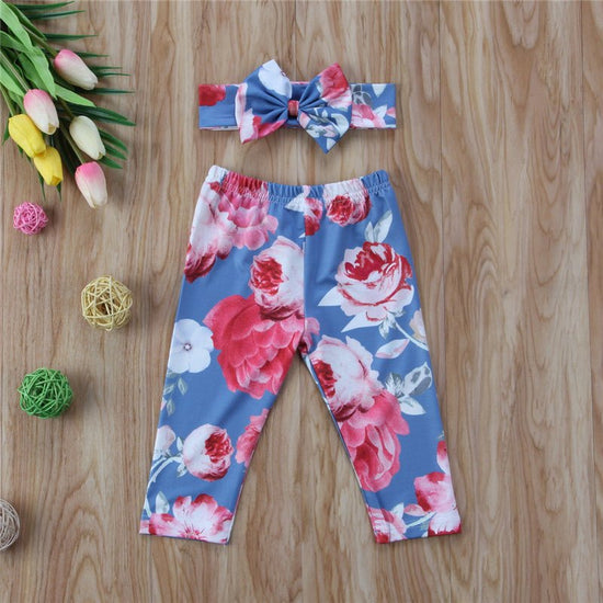 Spring And Summer Flower Print Basic Baby Pants $19.58 Dana Fashion Color: Light Blue Size: 100cm Baby Clothing Product Information: Applicable gender: female Style: Europe and America Suitable age: infants and children Suitable season: summer, spring Sty