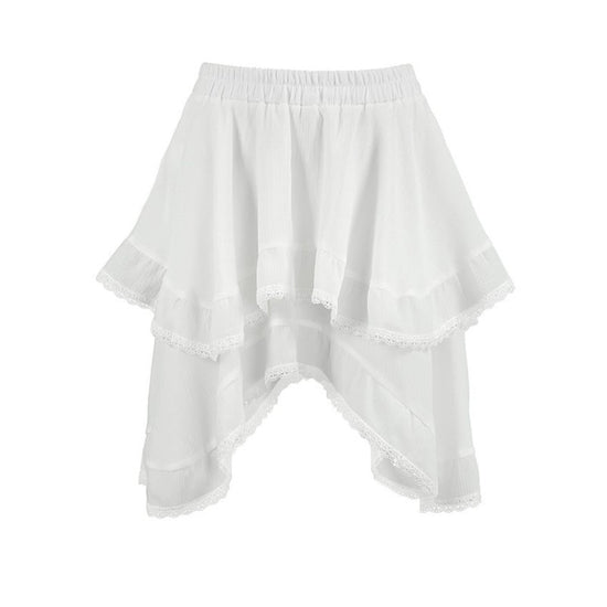 Spring Design Sense White Double Layer Lace Cake Dress Women $49.90 Dana Fashion Color: White Size: L Women's clothing Product information: Skirt-type: A- line skirt Color: white Elasticity: no elasticity Main fabric composition: Polyester (polyester fibe