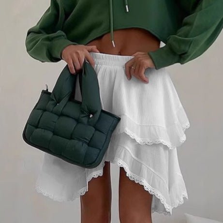 Spring Design Sense White Double Layer Lace Cake Dress Women $49.90 Dana Fashion Color: White Size: L Women's clothing Product information: Skirt-type: A- line skirt Color: white Elasticity: no elasticity Main fabric composition: Polyester (polyester fibe