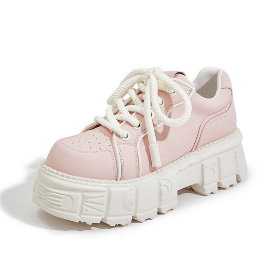 Spring Muffin Bottom Fashion All-match Height Increasing Casual Leather Shoes $69.99 Dana Fashion Color: Pink Size: 35 Women's shoes Product information: Pattern: solid color Color: beige, pink Size: 35, 36, 37, 38, 39, 40 Sole craft: viscose shoes Sole m