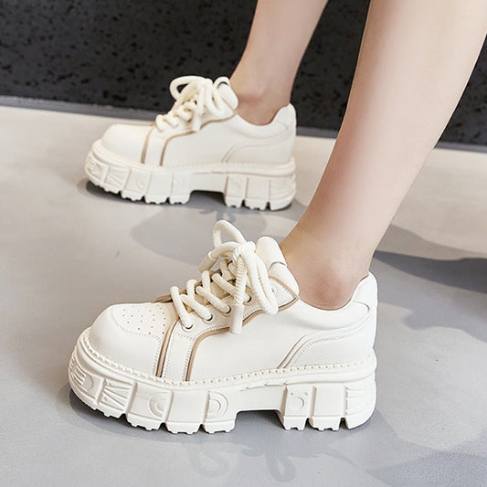Spring Muffin Bottom Fashion All-match Height Increasing Casual Leather Shoes $69.99 Dana Fashion Color: Beige Size: 35 Women's shoes Product information: Pattern: solid color Color: beige, pink Size: 35, 36, 37, 38, 39, 40 Sole craft: viscose shoes Sole