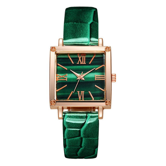 Square Belt Watch Gem Bracelet Suit $49.94 Dana Fashion Color: Black Suit Women's Accessories Product information: Color: green suit, blue suit, red suit, black suit Movement type: Quartz Crown type: Spiral crown Case back type: Ordinary Mirror material: