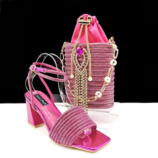 Square Toe Chunky Heel High Heels 8cm With Cylinder Handbag Shoes Bag Suit $189.90 Dana Fashion Color: Rose Red Size: 38 Women's shoes Product information: Lining material: PU Toe holder shape: Pointed Color: olive green, black gold, Peach, black, silver,