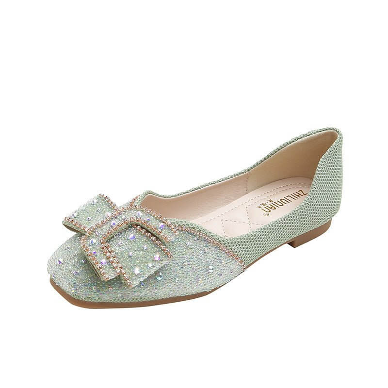 Square Toe Four Seasons Low-cut Rhinestone Pumps Pumps Plus Size Women's Shoes $49.90 Dana Fashion Color: Green Size: 33 Women's shoes Product information: Pattern: solid color Lining material: imitation leather Applicable sports: Hiking Color: green, apr