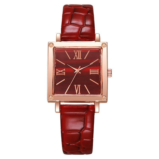 Square Watch Affordable Luxury Fashion Bamboo Pattern $13.44 Dana Fashion Color: Red Women's Accessories Product information: Color: white, black, pink, green, red, blue Thickness: 7mm Mirror material: ordinary glass mirror Buckle style: pin buckle Watch-