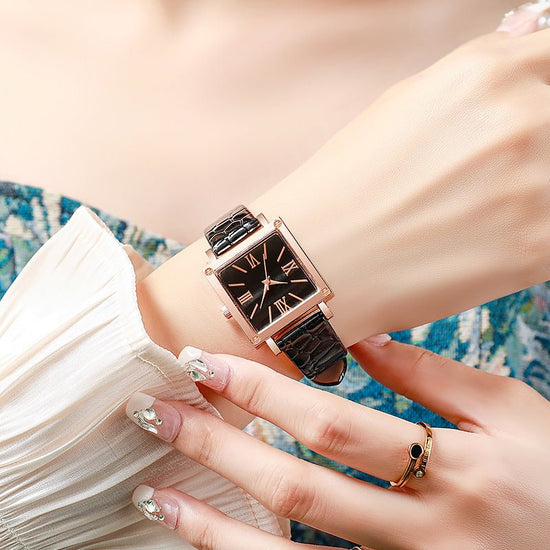 Square Watch Affordable Luxury Fashion Bamboo Pattern $13.44 Dana Fashion Color: Black Women's Accessories Product information: Color: white, black, pink, green, red, blue Thickness: 7mm Mirror material: ordinary glass mirror Buckle style: pin buckle Watc