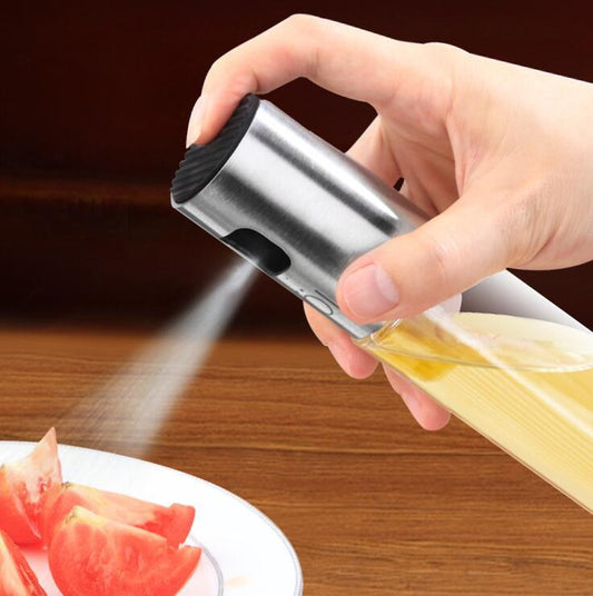 Stainless Steel Barbecue Spray Bottle $34.58 Dana Fashion Color: Glass Dana's Kitchen Overview: Stainless steel spray olive oil bottle Reusable and widely used This stainless steel injector can be used not only for oil, but also for soy sauce, vinegar, le