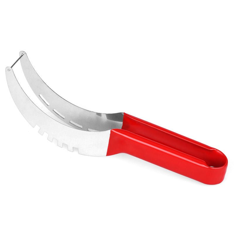 Stainless Steel Cutter For Watermelon Hami Melon Pitaya Pawpaw $21.50 Dana Fashion Color: Red Dana's Kitchen Overview: Kind-friendly, fast and easy watermelon slicer. Get the most out of your watermelon. Simply using and keeps your hands clean. Smart and