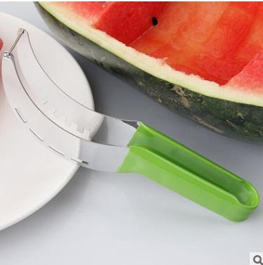 Stainless Steel Cutter For Watermelon Hami Melon Pitaya Pawpaw $10.52 Dana Fashion Color: Green Dana's Kitchen Overview: Kind-friendly, fast and easy watermelon slicer. Get the most out of your watermelon. Simply using and keeps your hands clean. Smart an