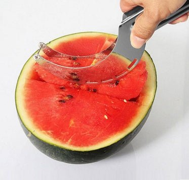 Stainless Steel Cutter For Watermelon Hami Melon Pitaya Pawpaw $10.52 Dana Fashion Color: Green Dana's Kitchen Overview: Kind-friendly, fast and easy watermelon slicer. Get the most out of your watermelon. Simply using and keeps your hands clean. Smart an