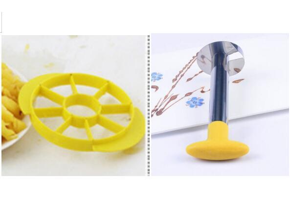 Stainless Steel Easy to use Pineapple Peeler Accessories Pineapple Slicers Fruit Cutter Corer Slicer Kitchen Tools $14.31 Dana Fashion Color: Yellow with Slicer Dana's Kitchen Overview: Excellent and easy to use. Perfectly designed to peel, core, and slic
