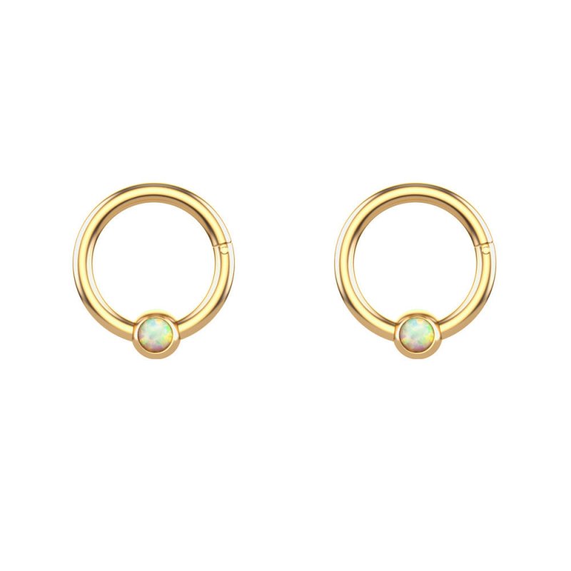 Stainless Steel Opal Nose Ring Nose Stud Stud Earrings Piercing Jewelry $12.08 Dana Fashion Color: Opal Gold Women's Accessories Product information: Color: rose gold, gold, steel Material: stainless steel, Opal Style: Simple Packing list: Nose rings * 1p