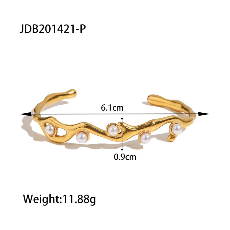 Stainless Steel Pearl Bracelet Opening Does Not Fade $25.00 Dana Fashion Color: JDB201421P Women's Accessories Product information: Color: JDB201489-PR,JDB201481,JDB201421-P,JDBW2408002 Material: Stainless steel Popular elements: round Packing list: Stain