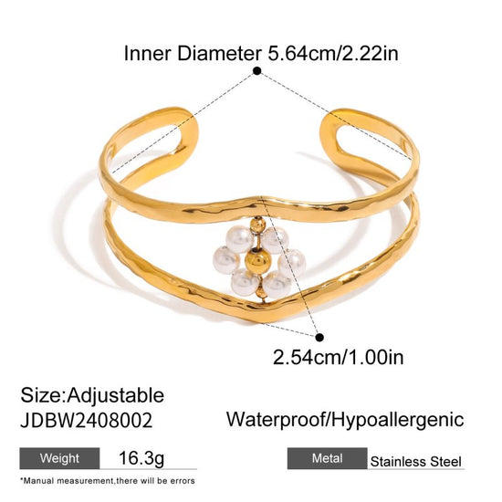 Stainless Steel Pearl Bracelet Opening Does Not Fade $25.00 Dana Fashion Color: JDBW2408002 Women's Accessories Product information: Color: JDB201489-PR,JDB201481,JDB201421-P,JDBW2408002 Material: Stainless steel Popular elements: round Packing list: Stai