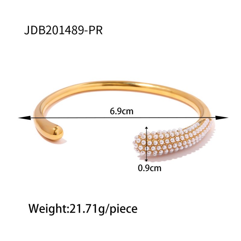 Stainless Steel Pearl Bracelet Opening Does Not Fade $25.00 Dana Fashion Color: JDB201489PR Women's Accessories Product information: Color: JDB201489-PR,JDB201481,JDB201421-P,JDBW2408002 Material: Stainless steel Popular elements: round Packing list: Stai