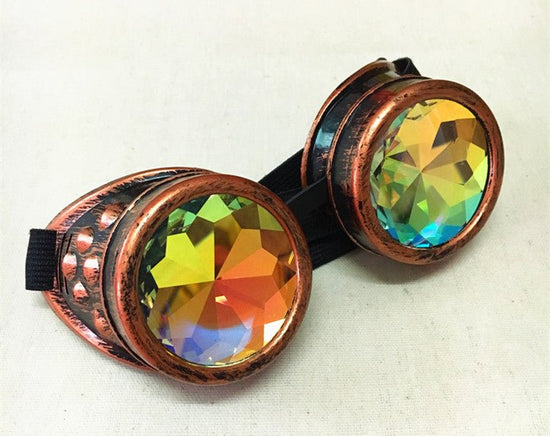 Steampunk Goggles Glasses $20.00 Dana Fashion Color: Red copper style: A Women's Accessories Product information: * Material: ABS + crystal drill * Applicable: Adult COSPLAY props glasses or game props Clothing matching style PARTY glasses * Style: Avant-