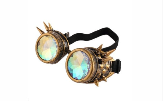 Steampunk Goggles Glasses $20.00 Dana Fashion Color: Brass style: B Women's Accessories Product information: * Material: ABS + crystal drill * Applicable: Adult COSPLAY props glasses or game props Clothing matching style PARTY glasses * Style: Avant-garde