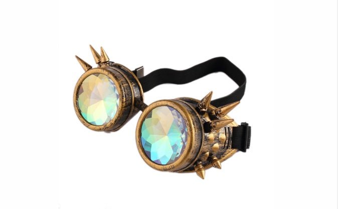 Steampunk Goggles Glasses $20.00 Dana Fashion Color: Brass style: B Women's Accessories Product information: * Material: ABS + crystal drill * Applicable: Adult COSPLAY props glasses or game props Clothing matching style PARTY glasses * Style: Avant-garde