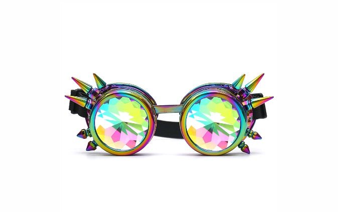 Steampunk Goggles Glasses $20.00 Dana Fashion Color: Colorful style: B Women's Accessories Product information: * Material: ABS + crystal drill * Applicable: Adult COSPLAY props glasses or game props Clothing matching style PARTY glasses * Style: Avant-ga