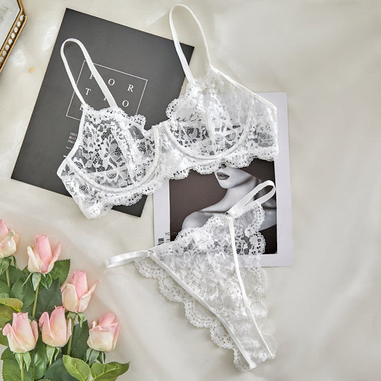 Strap Lace See-through Underwear Suit Women $40.50 Dana Fashion Color: White size: L Women's clothing Product information: Fabric name: Polyester Color: white, yellow, red, black, wine red, Main fabric composition: Polyester Fiber (polyester) Size: S,M,L,