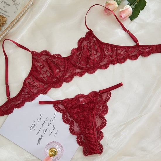 Strap Lace See-through Underwear Suit Women $40.50 Dana Fashion Color: Wine Red size: L Women's clothing Product information: Fabric name: Polyester Color: white, yellow, red, black, wine red, Main fabric composition: Polyester Fiber (polyester) Size: S,M