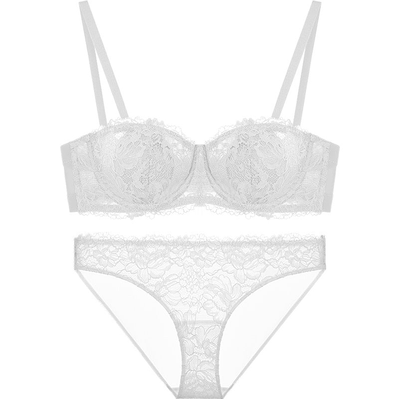 Strapless Underwear Women Gather Non-slip $89.99 Dana Fashion style: D Size: L Women's clothing Product information: Pattern: plant flowers Color classification: A: light brown [single bra] B: light brown [bra + panties] C: beige [single bra] D: beige [br