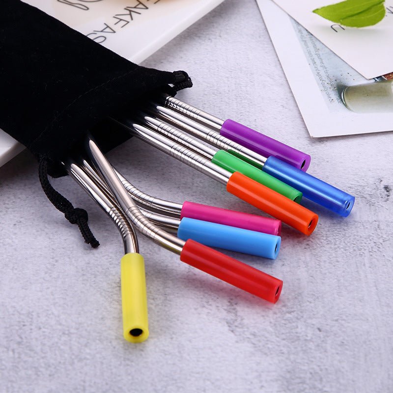 Straw Silicone Cover Food Grade Stainless Steel Straw $15.00 Dana Fashion Color: 266straw set Size: 215mmX6 Dana's Kitchen Overview: Product category: Stainless steel straw Item No.: XC-Stainless steel straw with silicone Material: stainless steel 304 Pac