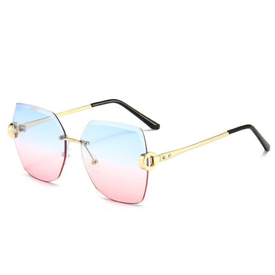 Street clap glasses sun shade sunglasses $16.90 Dana Fashion Color: Under the blue powder Women's Accessories Structure of glasses: frame Polarized or not: no Lens material: PC Style: fashion Frame material: metal UV resistance level: UV400 Visible light