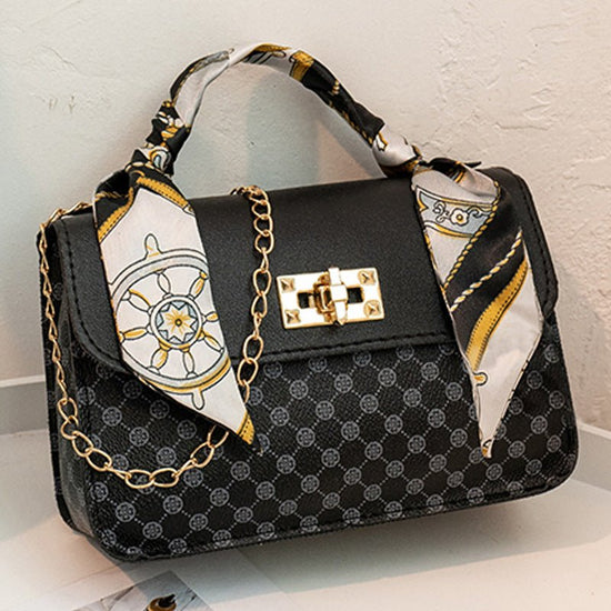 Street Trendy One-shoulder Fashion Printed Silk Scarf Diagonal Bag $19.99 Dana Fashion Color: Black Women's Bags Product information: Lining texture: without lining Color: white, khaki, black, pink Outer bag type: Three-dimensional pocket Hardness: medium