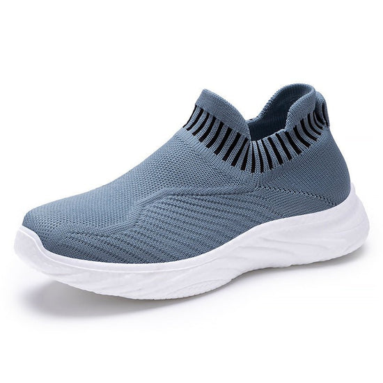 Striped Flat Sneakers Fashion Lightweight Breathable Socks Flats Shoes For Women Slip On Sports Shoes $31.68 Dana Fashion Color: Blue Size: Size36 Women's shoes Product information: Style: Casual Inner material: cloth Suitable season: Summer, spring, autu