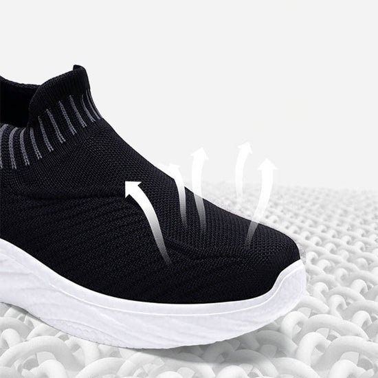 Striped Flat Sneakers Fashion Lightweight Breathable Socks Flats Shoes For Women Slip On Sports Shoes $31.68 Dana Fashion Color: Black Size: Size36 Women's shoes Product information: Style: Casual Inner material: cloth Suitable season: Summer, spring, aut