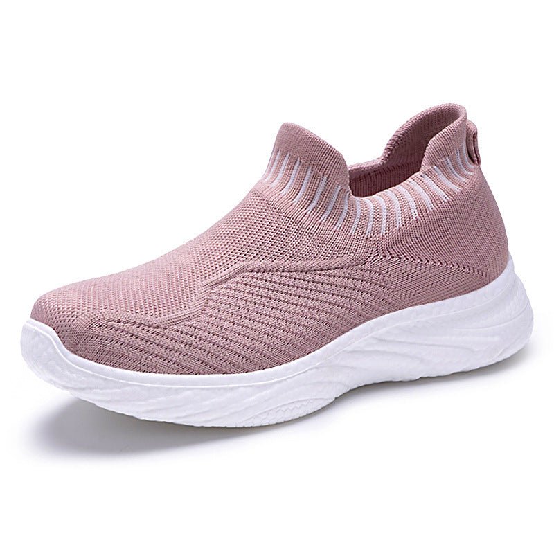 Striped Flat Sneakers Fashion Lightweight Breathable Socks Flats Shoes For Women Slip On Sports Shoes $31.68 Dana Fashion Color: Pink Size: Size36 Women's shoes Product information: Style: Casual Inner material: cloth Suitable season: Summer, spring, autu