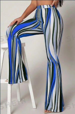 Striped High Waist Flared Leg PantsDana FashionDana Fashion{{ product_title Women's clothing }} - Dana Fashion