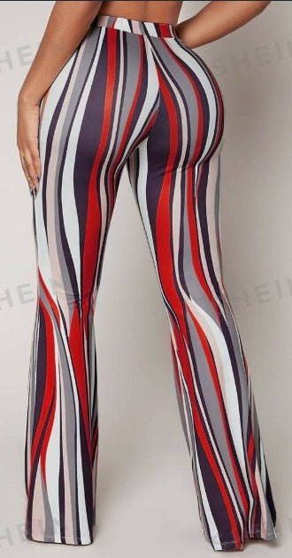Striped High Waist Flared Leg PantsDana FashionDana Fashion{{ product_title Women's clothing }} - Dana Fashion