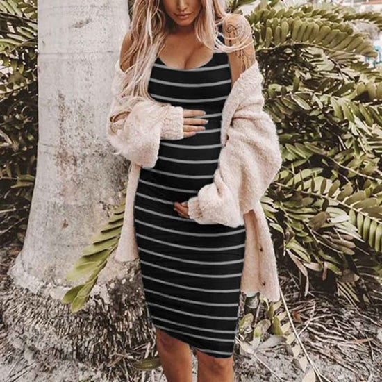Striped Maternity Vest Dress $35.67 Dana Fashion Color: Black Size: L Baby & Mother 1. It is made of high quality material, durable for your daily wearing 2. elegant and fashion make you more attractive. 3. Great for Party, Everyday, Beach, I'm sure you w