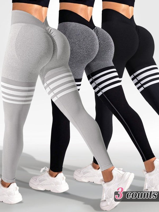 Striped Outdoor Sports Tights High Waist Hip Lift Running Exercise Workout Pants $39.99 Dana Fashion Color: 3 Black Heather Gray Size: L Women's clothing معلومات المنتج: اسم القماش: مزيج من الألياف الكيميائية السيناريوهات القابلة للتطبيق: رياضات الجري، مع