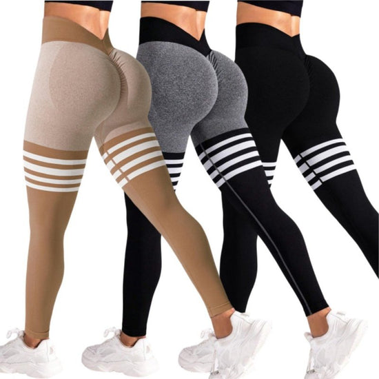 Striped Outdoor Sports Tights High Waist Hip Lift Running Exercise Workout Pants $39.99 Dana Fashion Color: 3 Black Heather Gray Size: L Women's clothing معلومات المنتج: اسم القماش: مزيج من الألياف الكيميائية السيناريوهات القابلة للتطبيق: رياضات الجري، مع