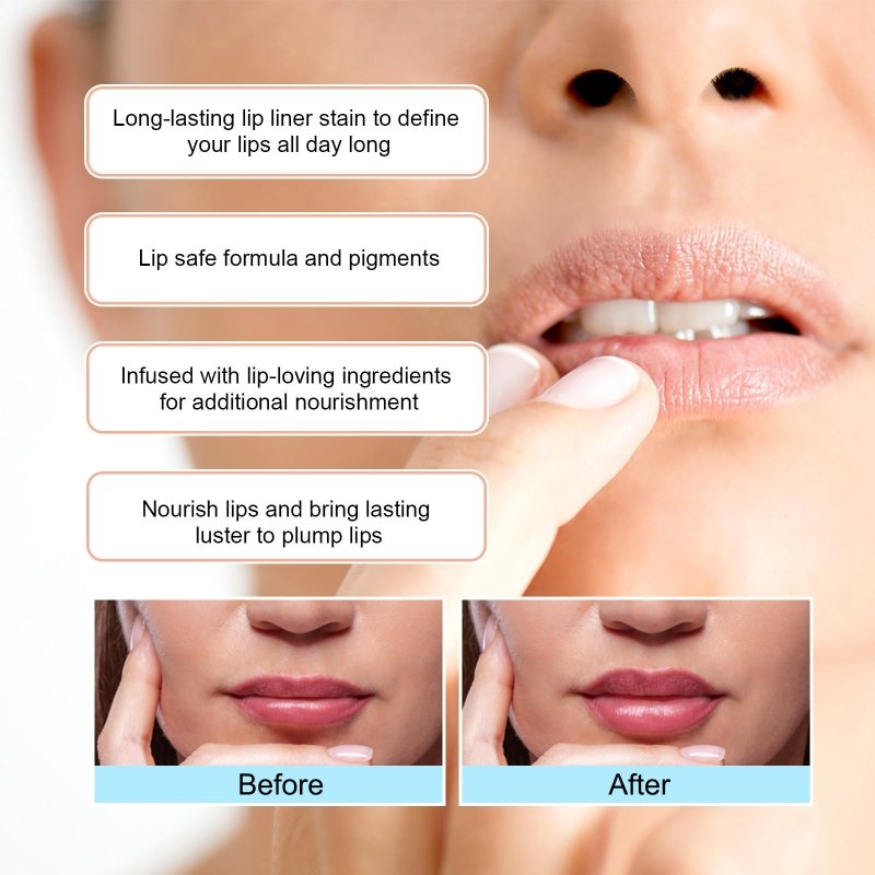 Stripping Lip Liner Outline Waterproof $23.65 Dana Fashion Color Classification: Dark Brown makeup Product information: Product Name: stripping lip liner Key words: plump lip color Capacity: 5ml (light brown/dark brown/wine red) Ingredients: lanolin, palm