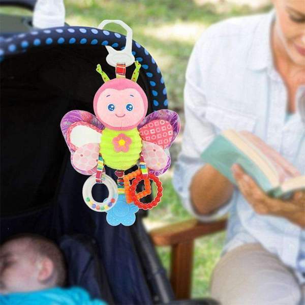 Stroller Hanging Toys $21.37 Dana Fashion Color: Butterfly Toys & Hobbies Material: Polyester Fibers Product Filling： PP Cotton Dimensions: Bird :20 x 27 x 8 cm Bunny :11 x 32 x 8 cm Duckling: 14 x 26 x 9 cm Butterfly :19 x 24 x 7 cm